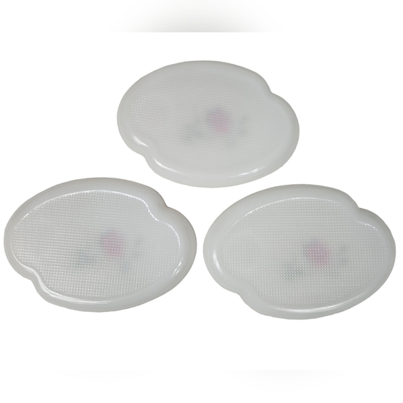 Vintage 6 Piece Federal Milk Glass Rosecrest Snack Tray Set Tea Party Hostess - Picture 9 of 12